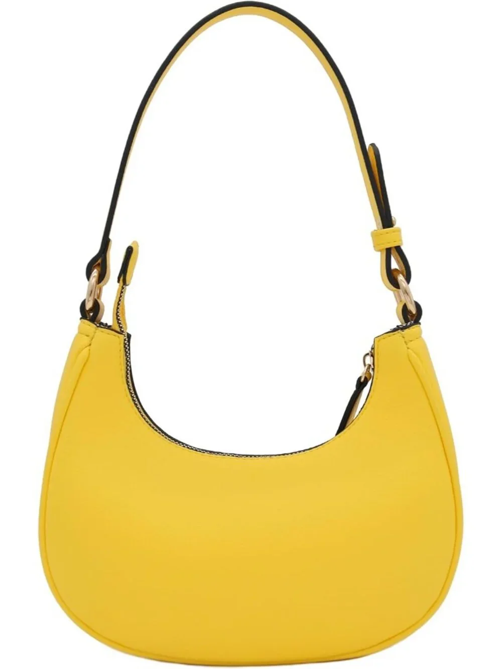Women Yellow Small Crescent For Trendy Underarm Purse Zipper Shoulder Bag